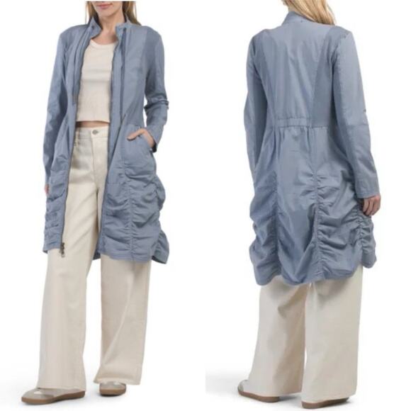 XCVI Wearables Fiore Jacket Dress Riverdale Blue Size M Outdoor Utility Coastal - Picture 1 of 9